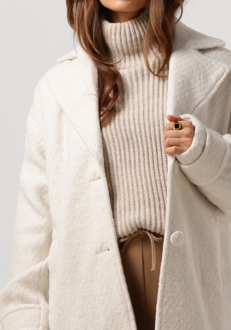 NOTRE-V beige notre-v mantel nv-charlotte wool cocoon coat