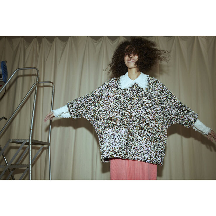 HUNKØN Kaia Sequin Jacket White