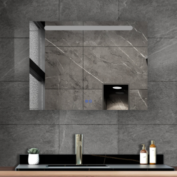 Atlantic badkamerspiegel Delon met verlichting rechthoek 60 x 80 cm chroom