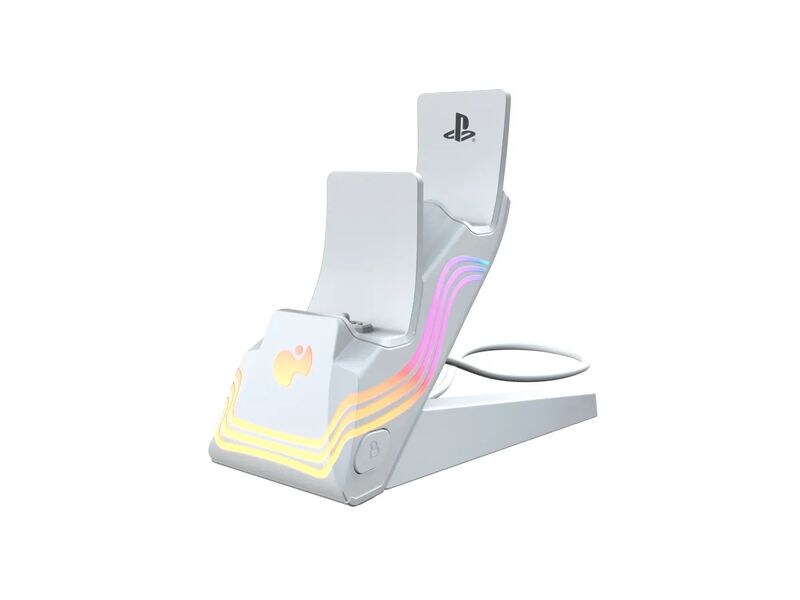 PDP Ladestation Afterglow Wave Dual Charger Ladestation für die PlayStation 5 Controller mit RGB-Beleuchtung