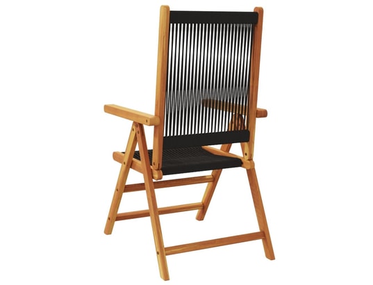 VIDAXL - Fauteuil Chaises inclinables de jardin lot de 4 noir bois massif acac...