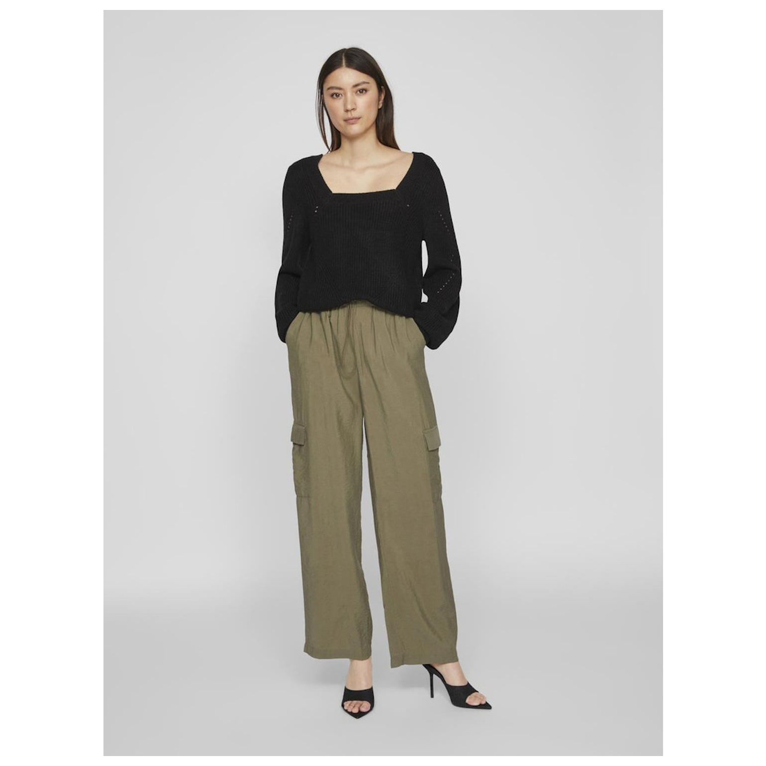 Vila VISUVA STRAIGHT HW CARGO PANTS