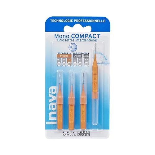 INAVA Mono Compact Brossettes Interdentaires Orange - 4 brossettes