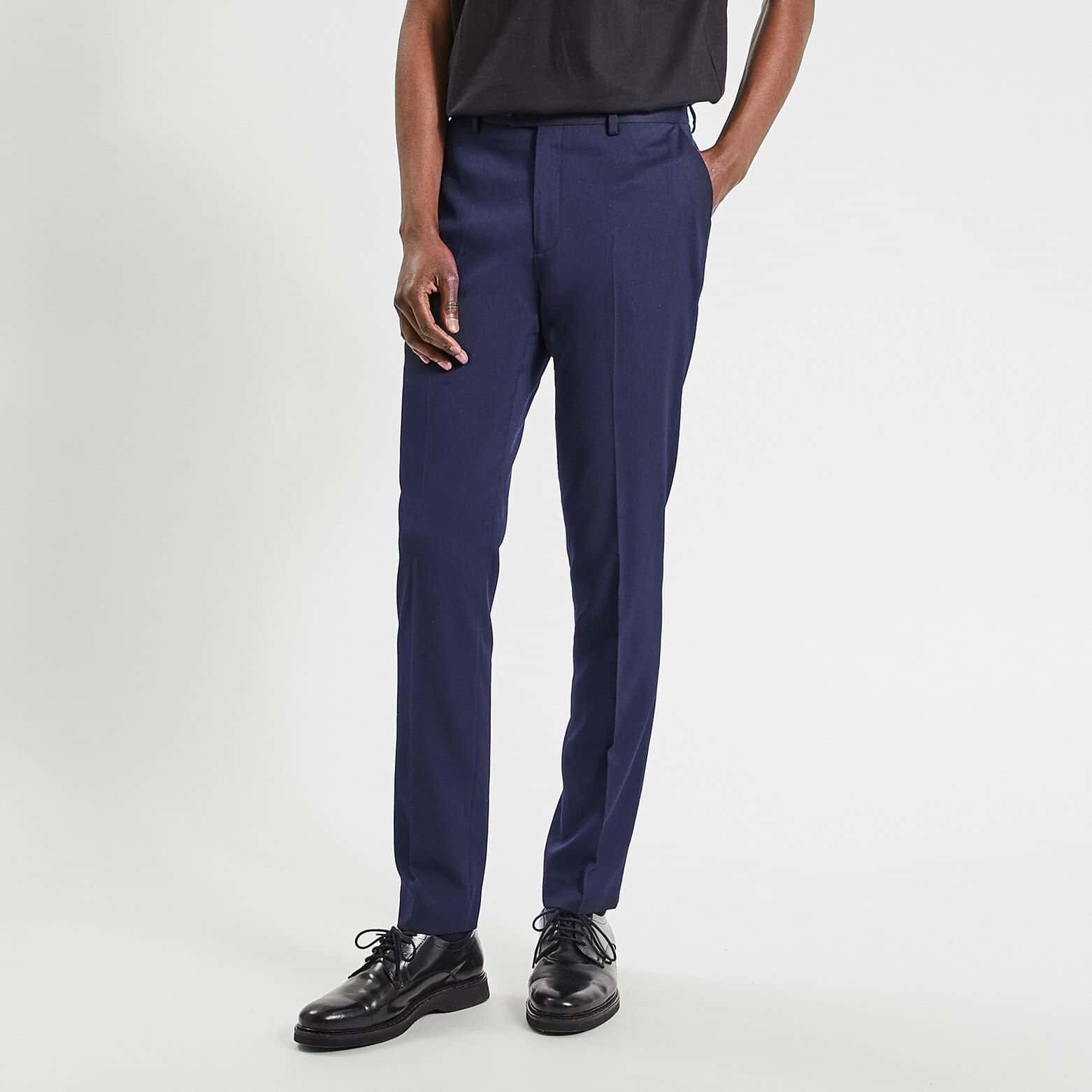 Pantalon de costume coupe slim Bleu Marine