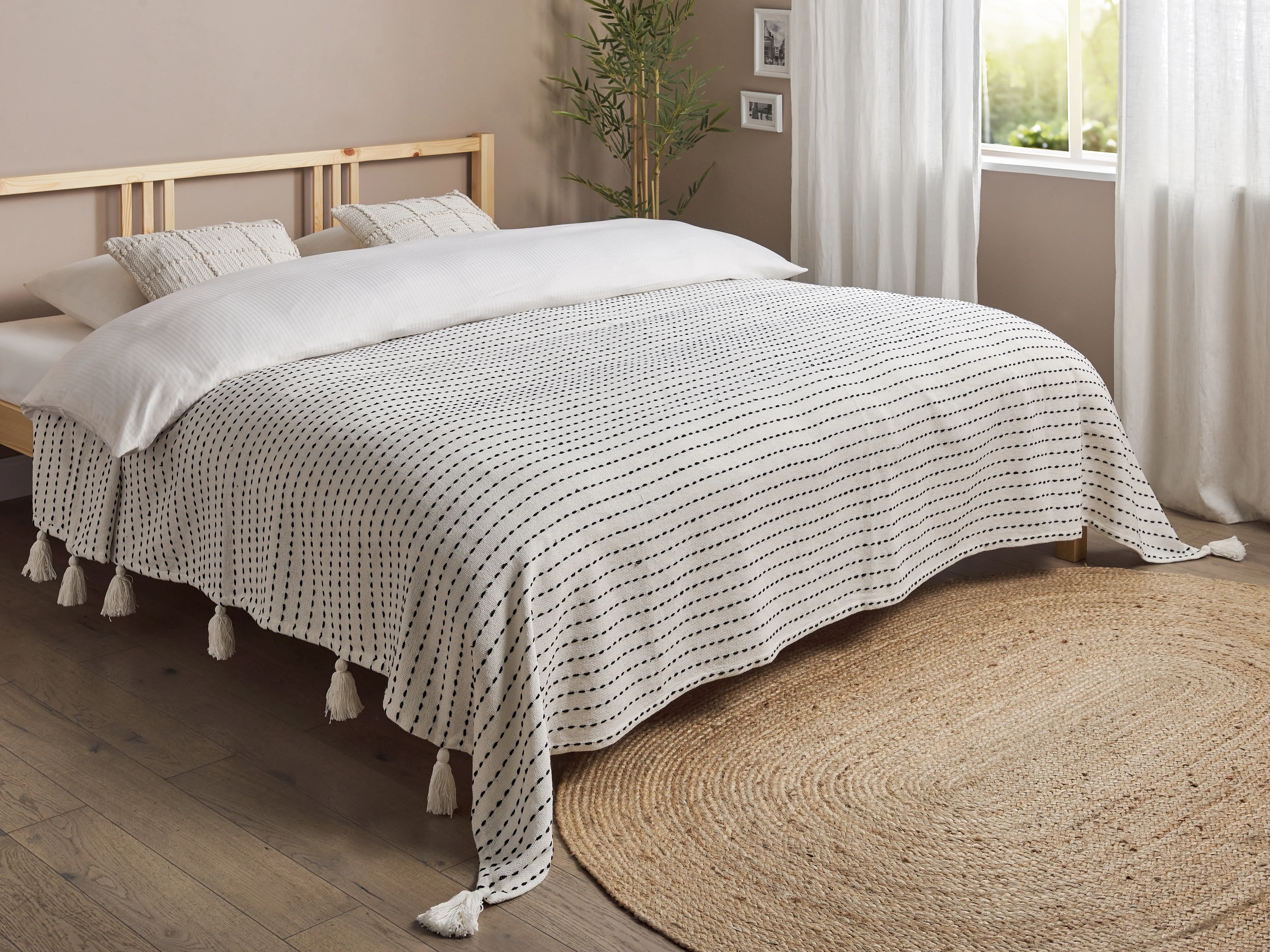 Sprei MODAR Katoen 220 x 240 cm Gebroken wit