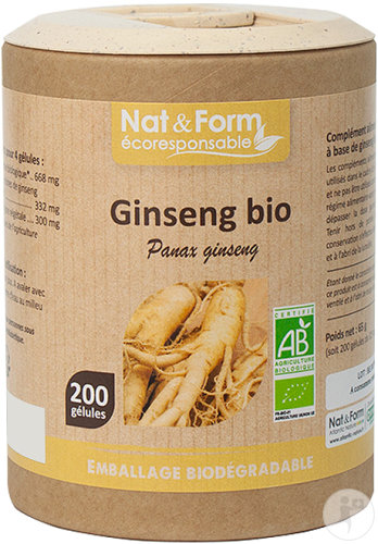 Nat&Form Ginseng Rouge Bio 200 Gélules