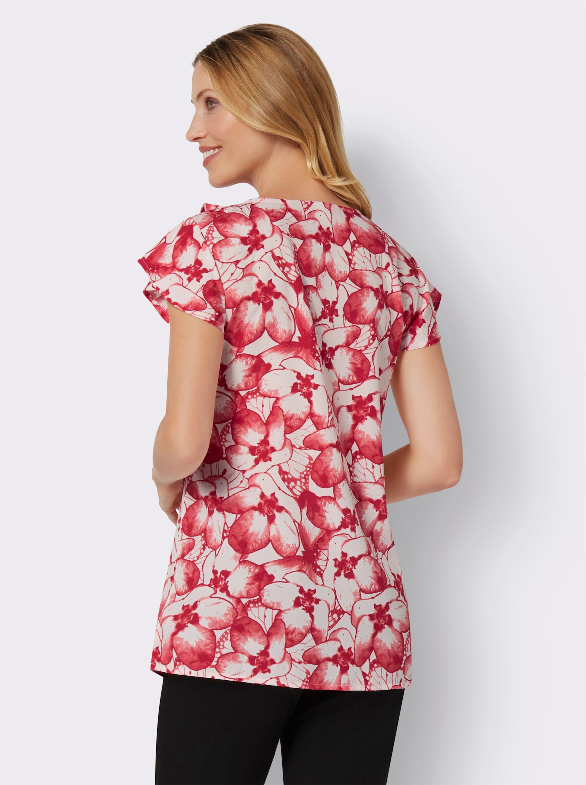 Longbluse mit Volants