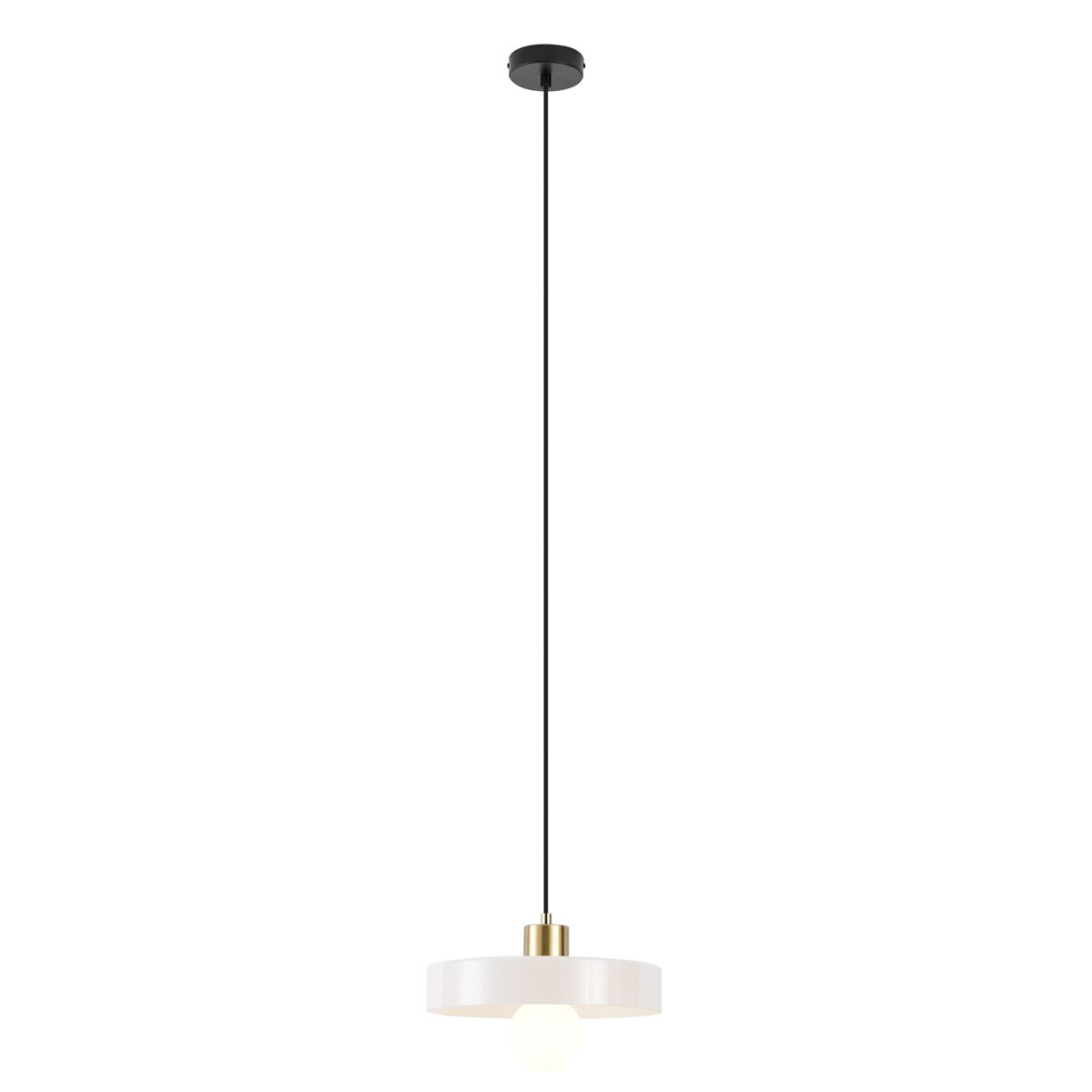 Retro hanglamp goud met beige glas - Jina