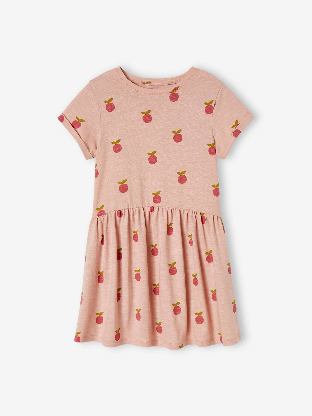 Vestido estampado para meninas, rosa claro