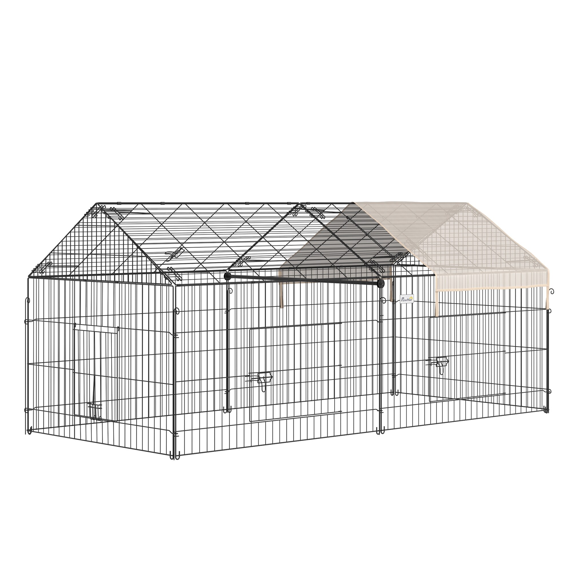 PawHut Kleintiergehege mit zwei großen Türen 220L x 103B x 103H cm