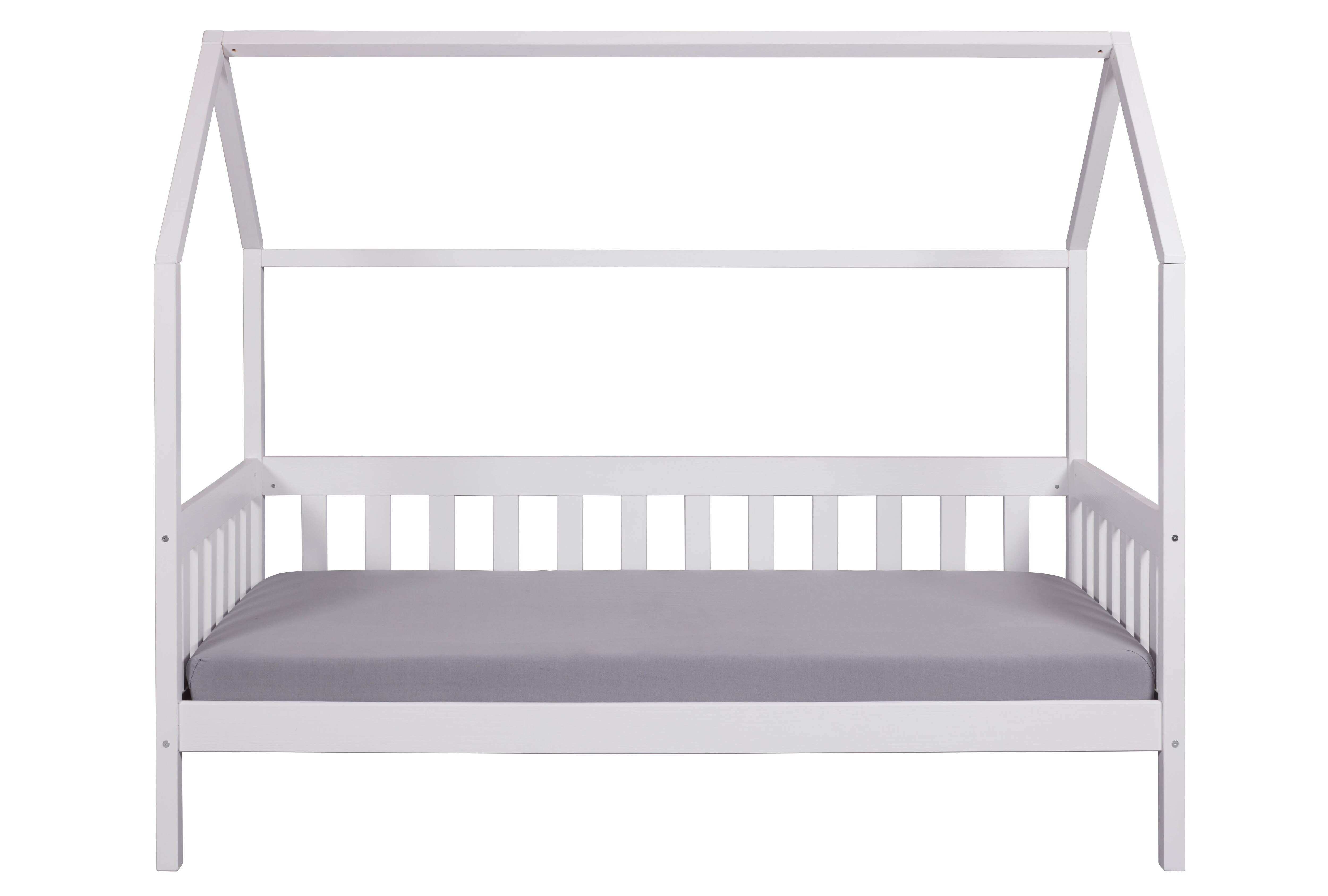 Inter Link Kinderbett Funky Hausbett 90 x 200 cm Kiefer Massivholz Weiss