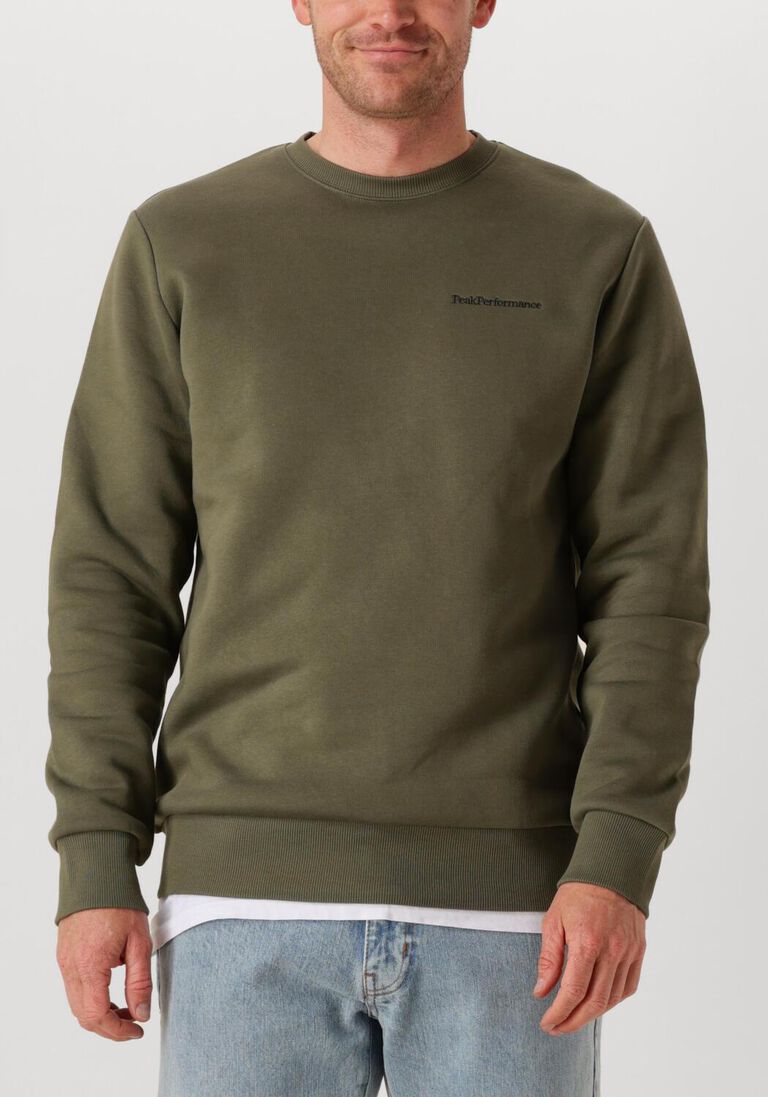 groene peak performance sweater original small logo crew men