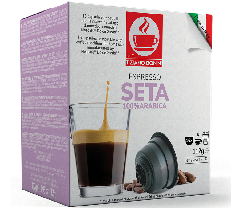 16 Capsules Nescafe® Dolce Gusto® compatibles Espresso Seta - CAFFE BONINI