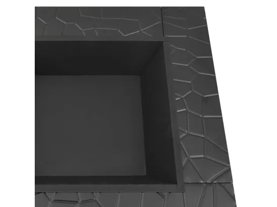 Foyer avec tisonnier 79x79x46,5 cm XXL acier