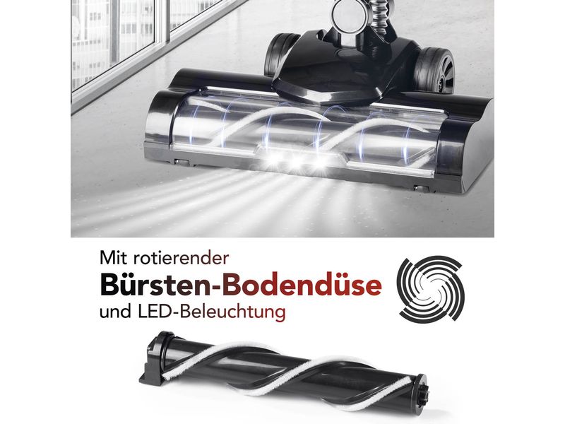 CLEANmaxx Akku-Hand- und Stielsauger Rot/Schwarz Akku-Zyklon-Staubsauger