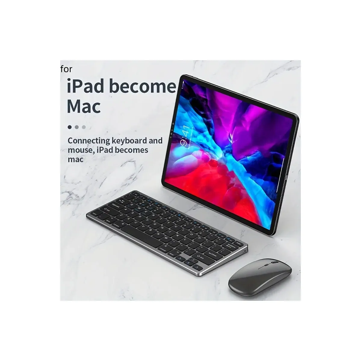 NÖRDIC trådløs Bluetooth og 2.4G mus og tastatursett amerikansk layout