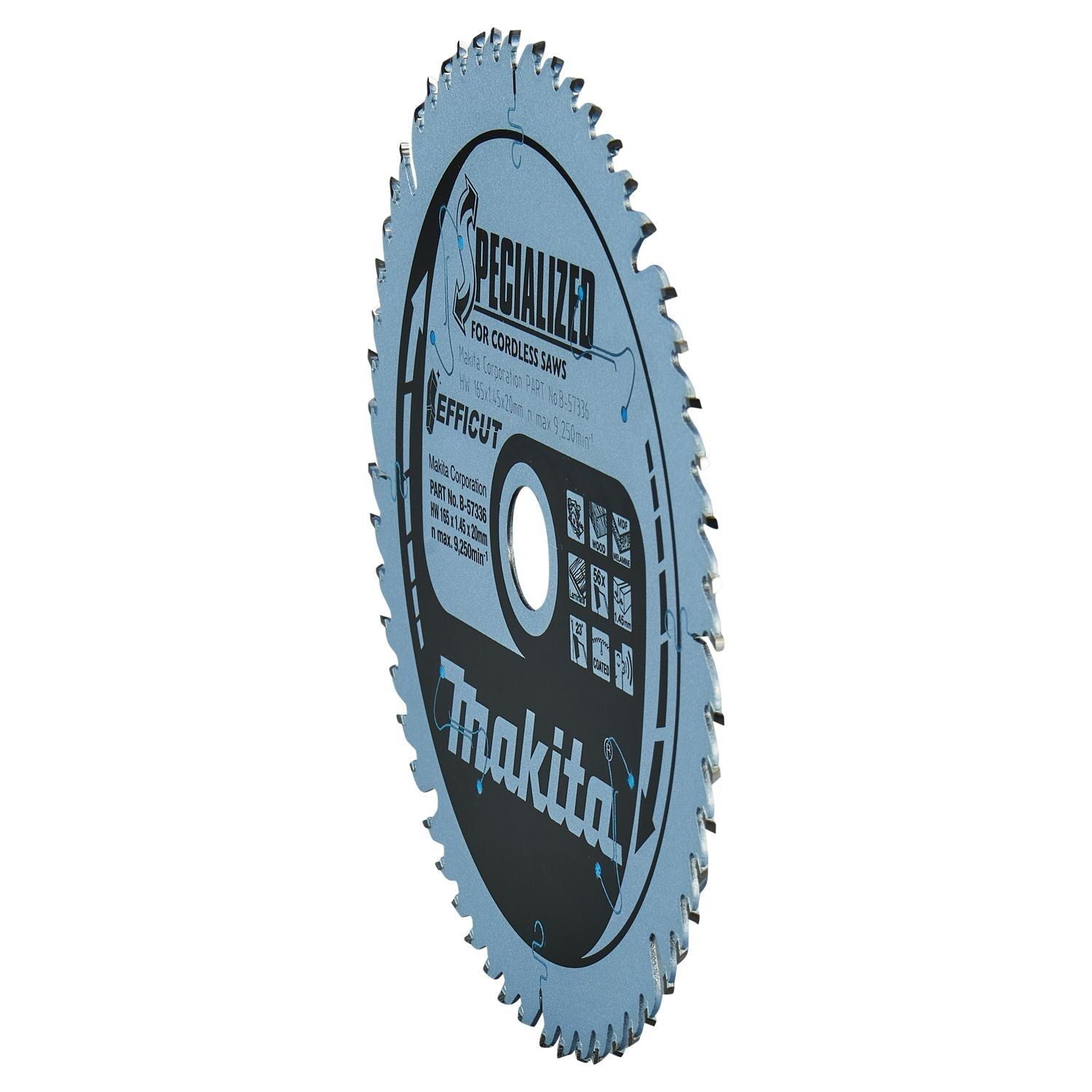 Makita Cirkelzaagblad voor Hout | Efficut | Ø 165mm Asgat 20mm 56T - B-57336
