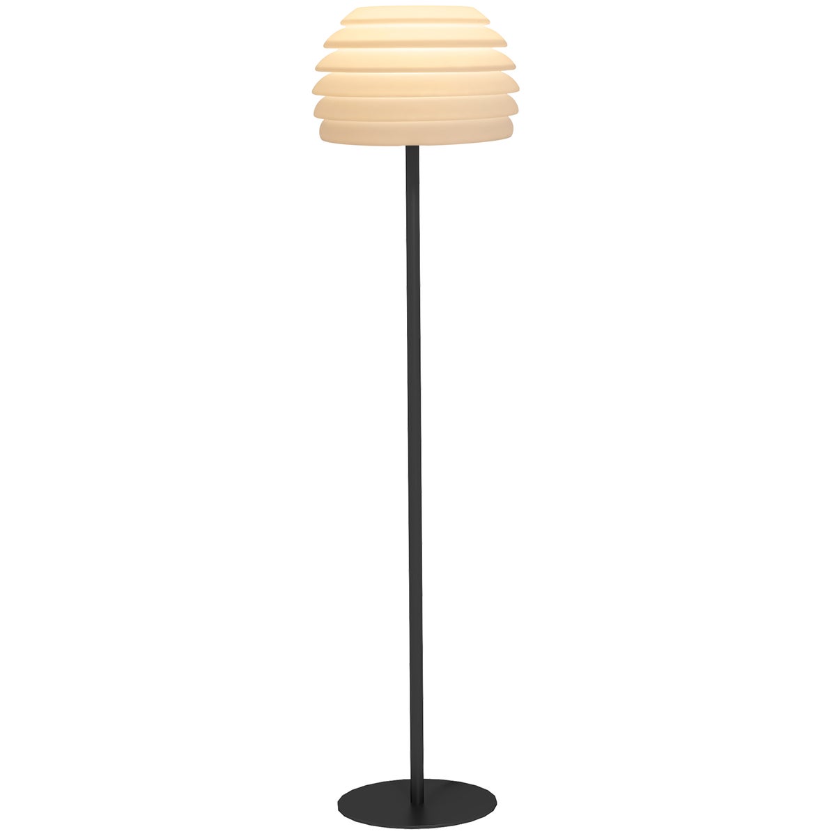 Outsunny vloerlamp, 38cm x 38cm x 148cm, aluminium, zwart
