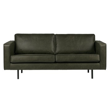 WOOOD Bank Indy 2,5 zits leatherlook warmgroen