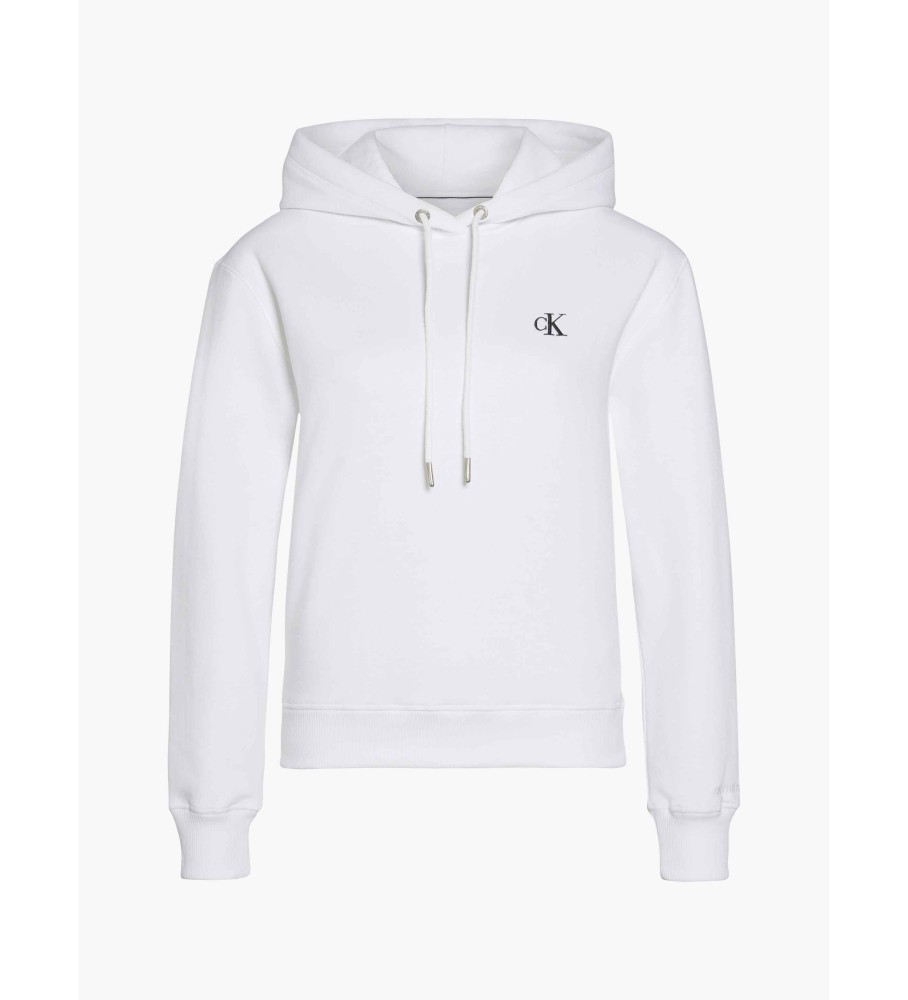 Moletom Calvin Klein Jeans em mistura de algodão branco