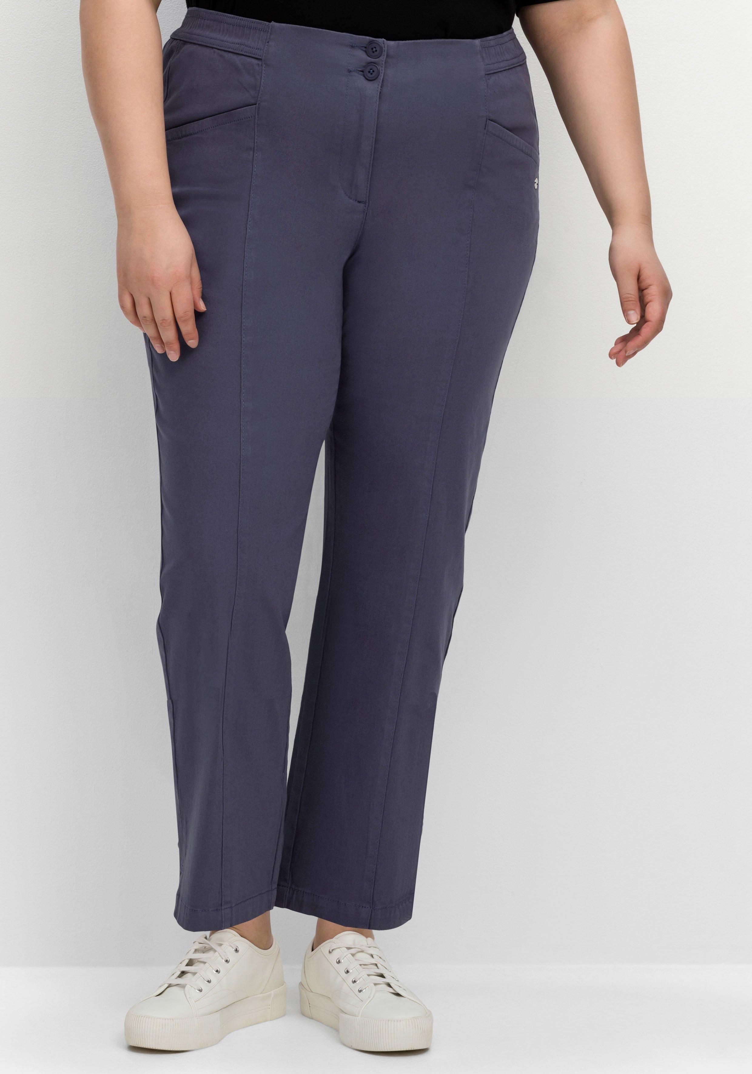 Gerade Twillhose in Curvy-Schnitt PIA, mit Biesen vorn