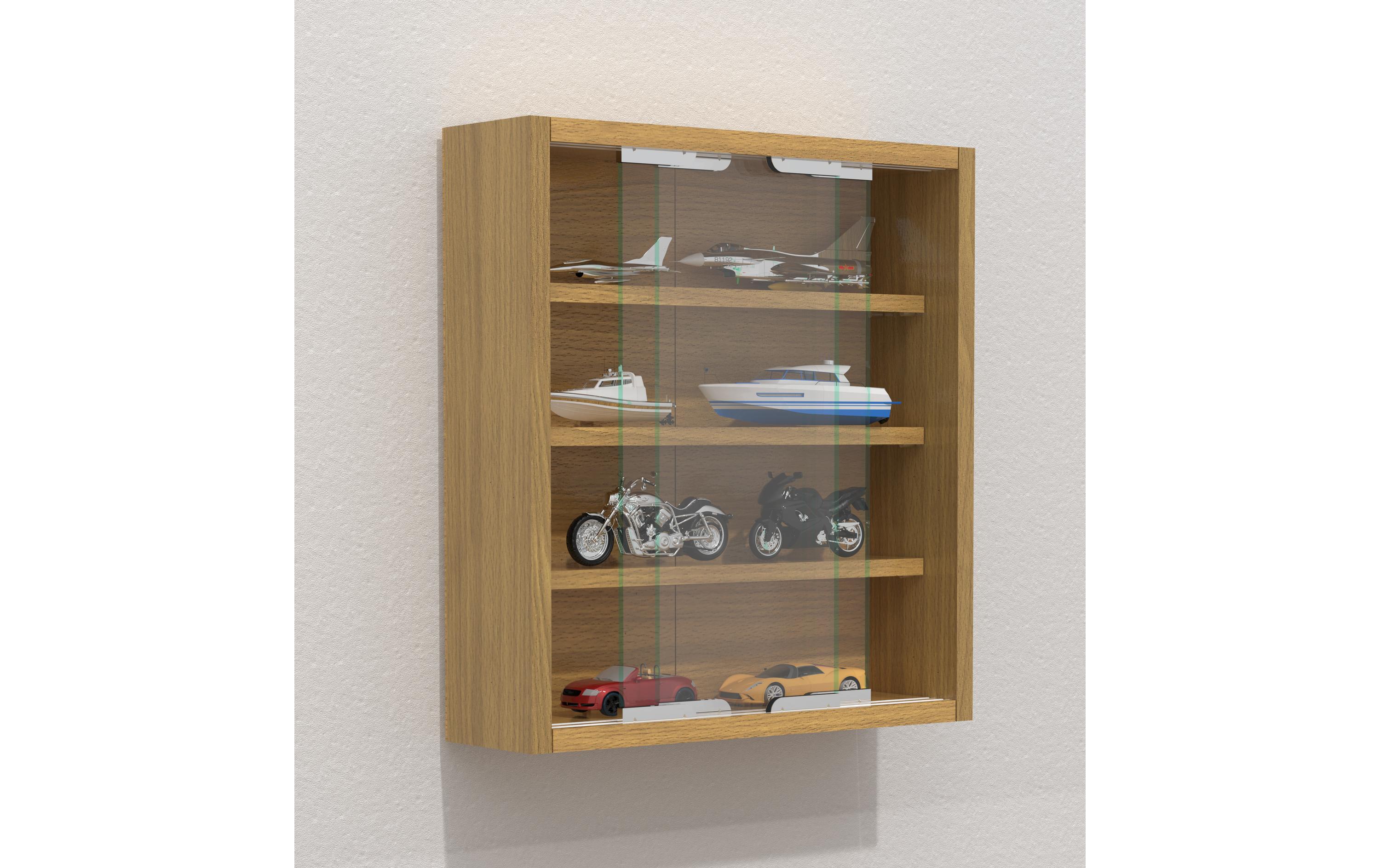Vitrine Agisa S 37 x 40 cm, BucheHängevitrine für die Wandmontage