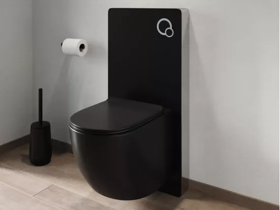 Pack WC suspendu avec bâti-support décoratif - Noir mat - JAVOINE