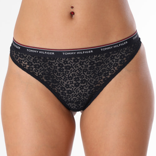 Lot De 3 Strings Femme 4896 Blanc Rouge Bleu Marine