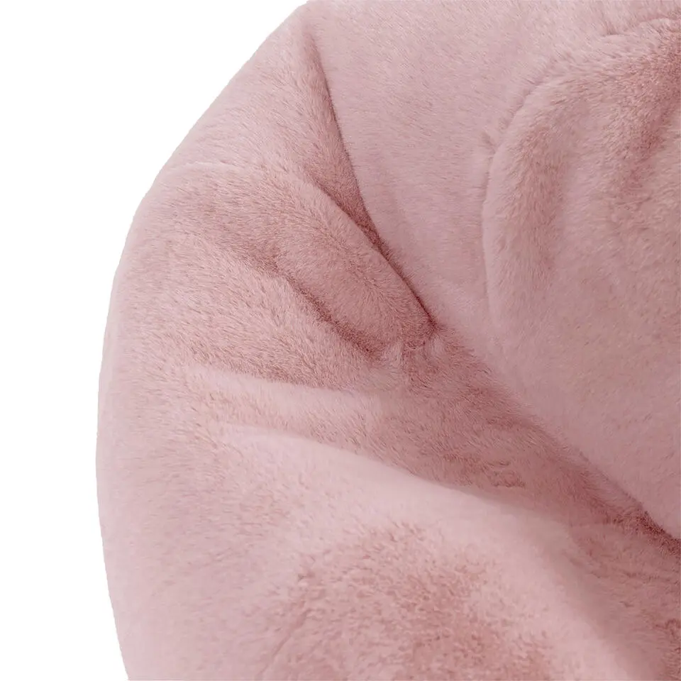 icon - Kingston Zitzak Fauteuil - Fluffy Pluche Imitatiebont - Oud roze