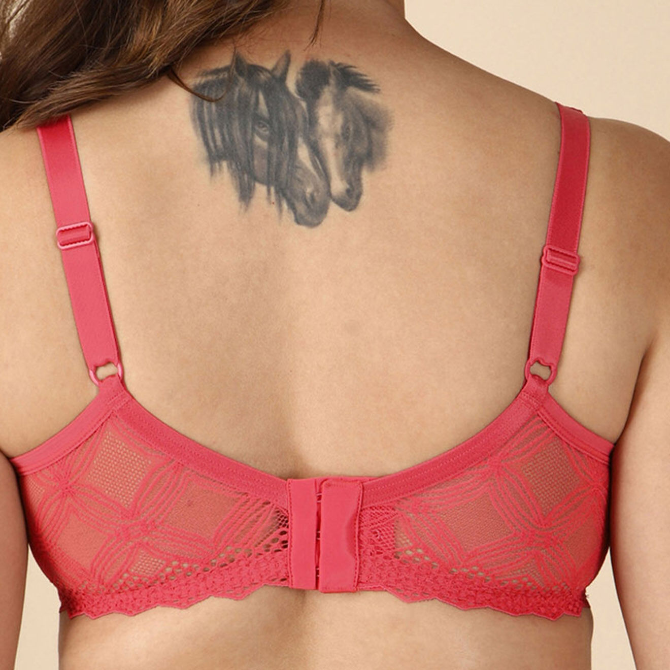 Liz Soutien-gorge minimiseur en dentelle Olive rose
