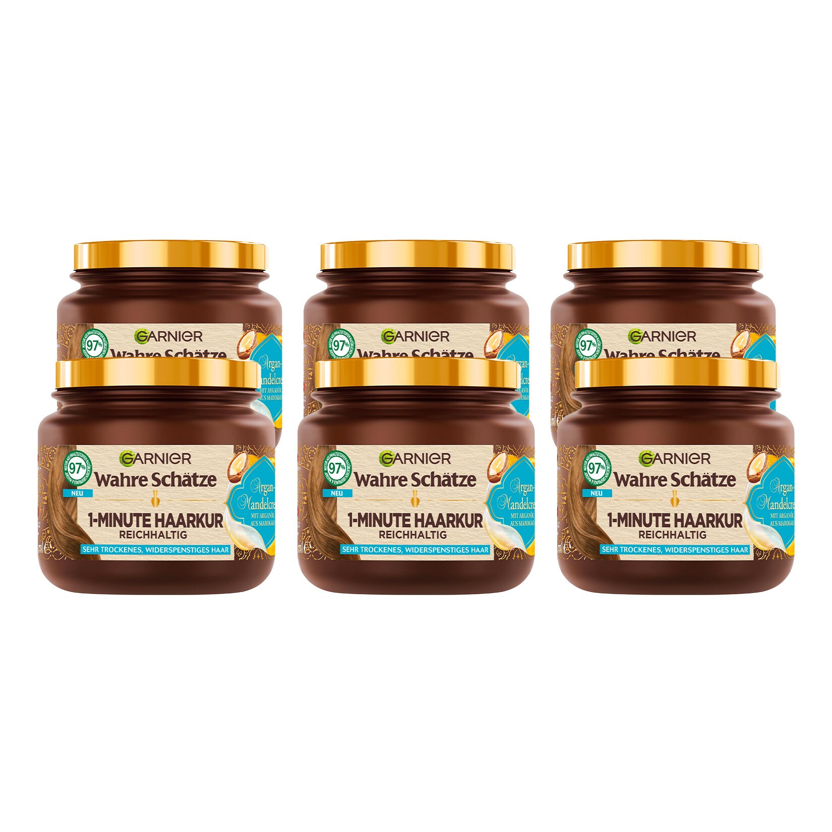 Garnier Wahre Schätze Haarkur Argan Mandel 340 ml, 6er Pack
