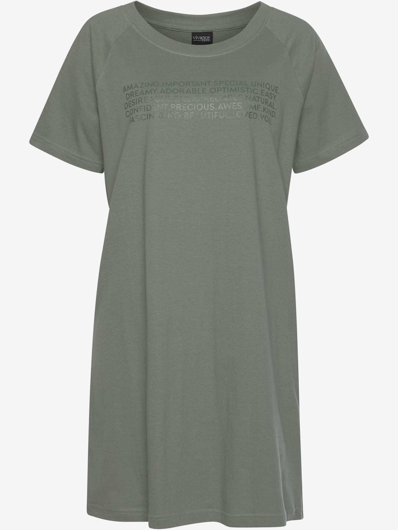 T-shirt de nuit chemise de nuit courte avec imprimé texte devant