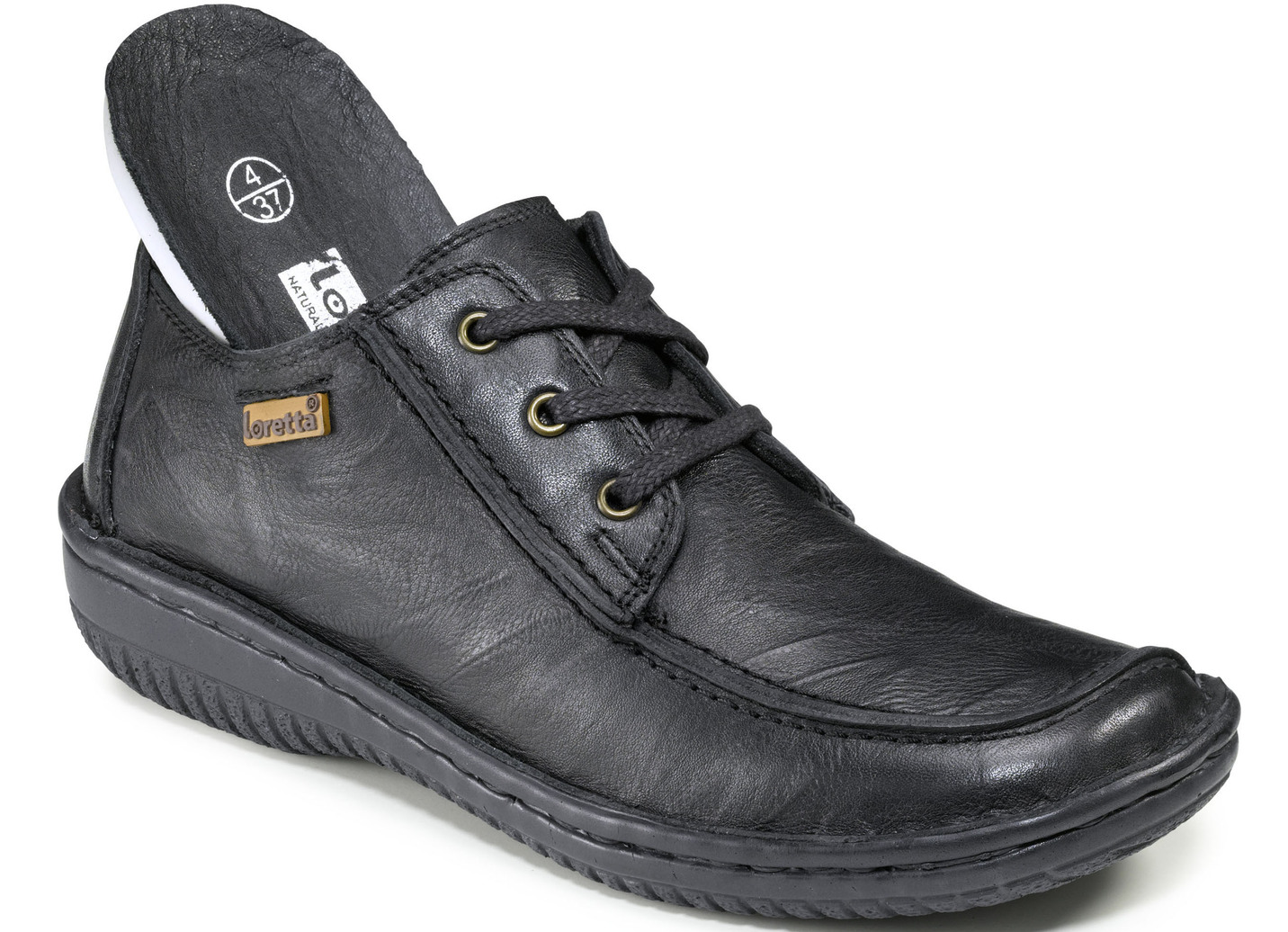 Schnürschuh aus Nappaleder mit Knitter-Struktur