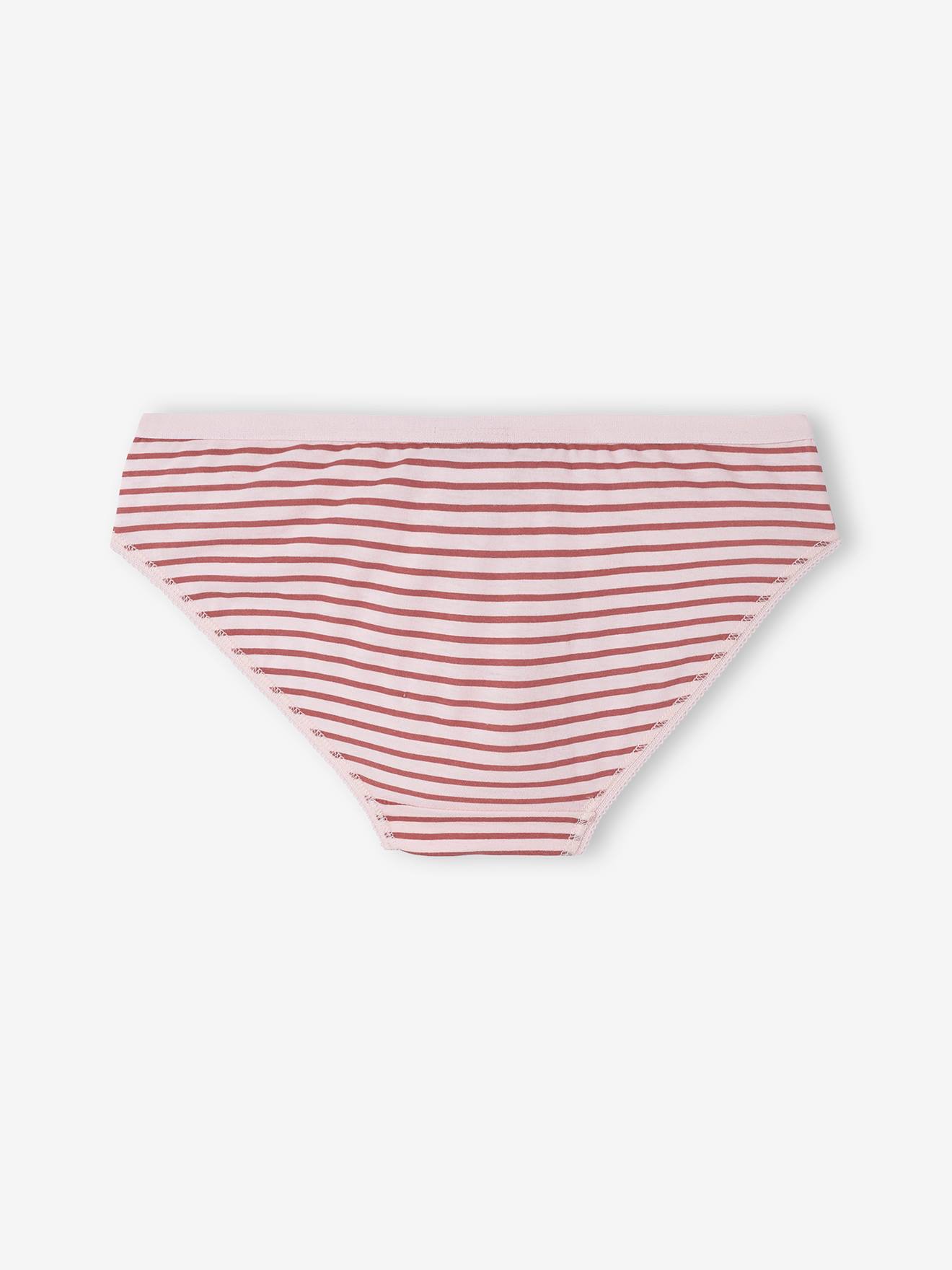 Pacote com 5 calcinhas lisas marrom-claras DS® Bambi com estampas.