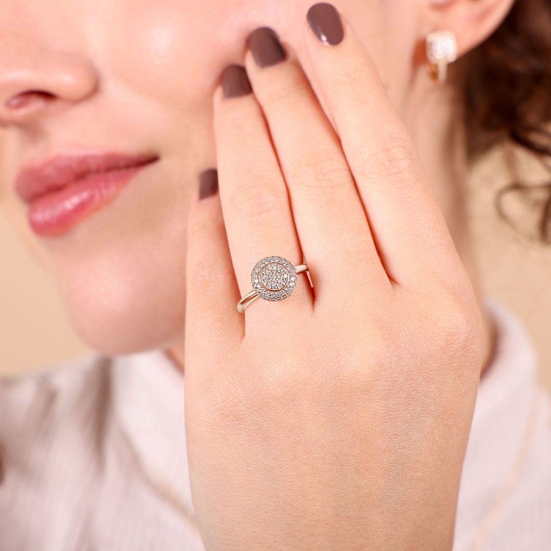0.33 Karat Diamantring 750/18 K Roségold