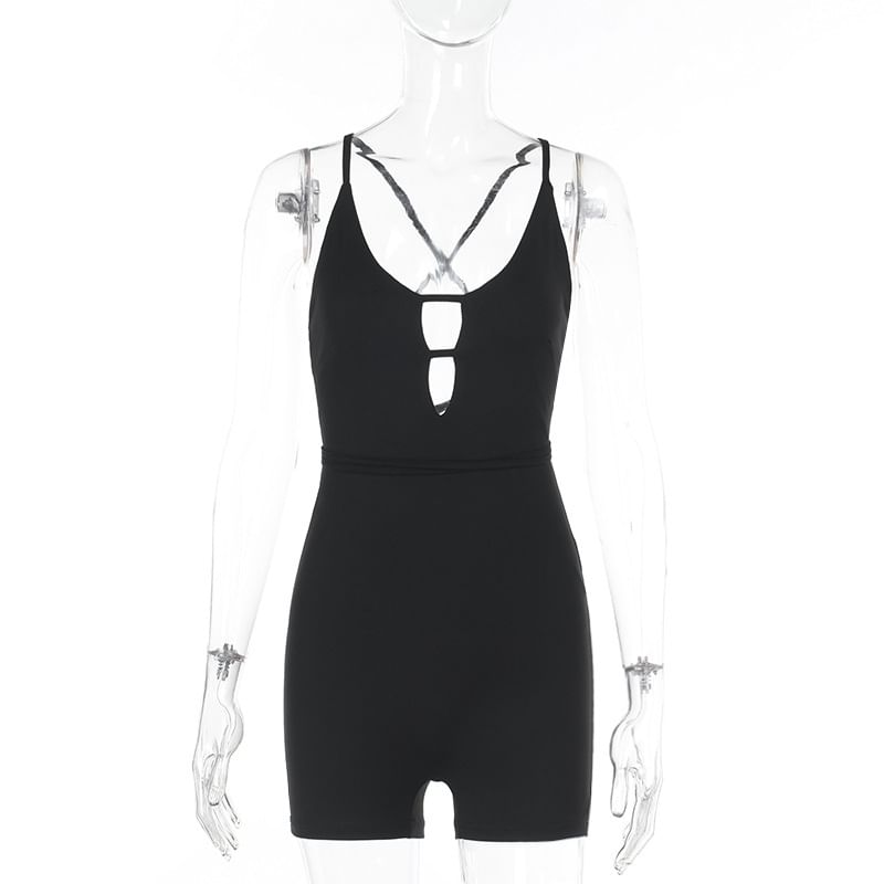 Femme Cradle - Spaghettibandjes Romper met Uitsnijding