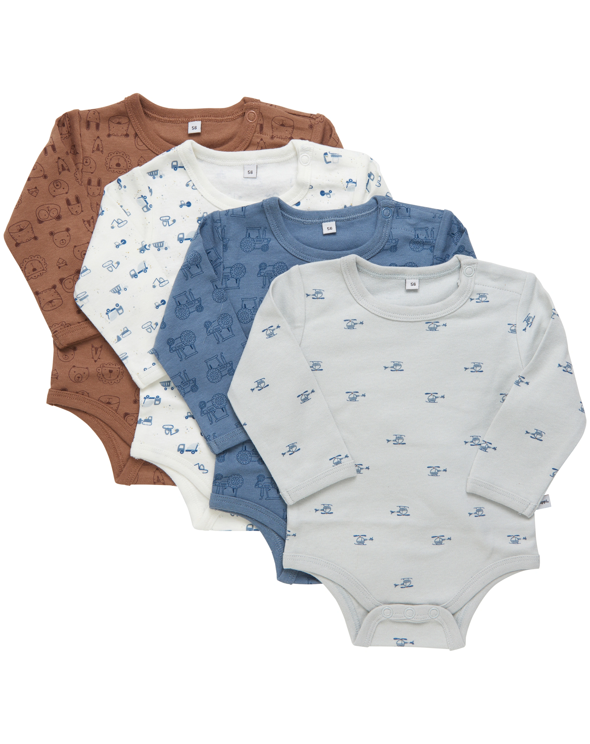 Langarmbody FAHRZEUGE 4er-Pack in blue mirage
