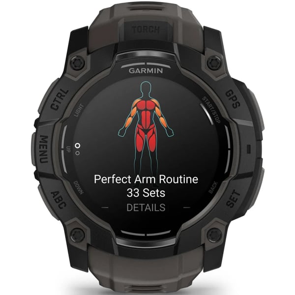 Montre cardio GPS GARMIN INSTINCT 3 50 MM AMOLED B LACK BEZEL W/ CHARCOAL BAND