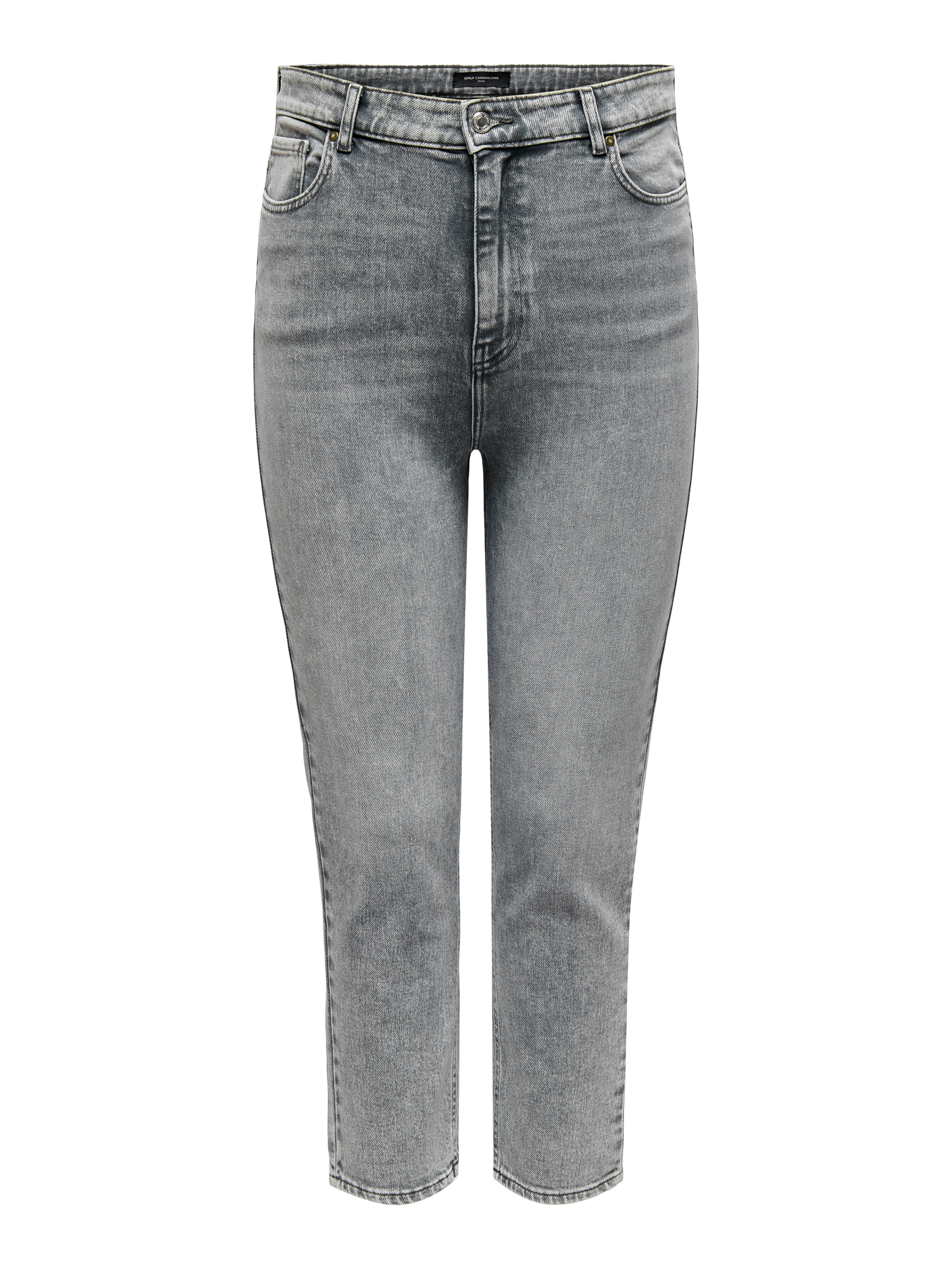 CARMILY Hohe Taille Gerade geschnitten Jeans Medium Grey Denim