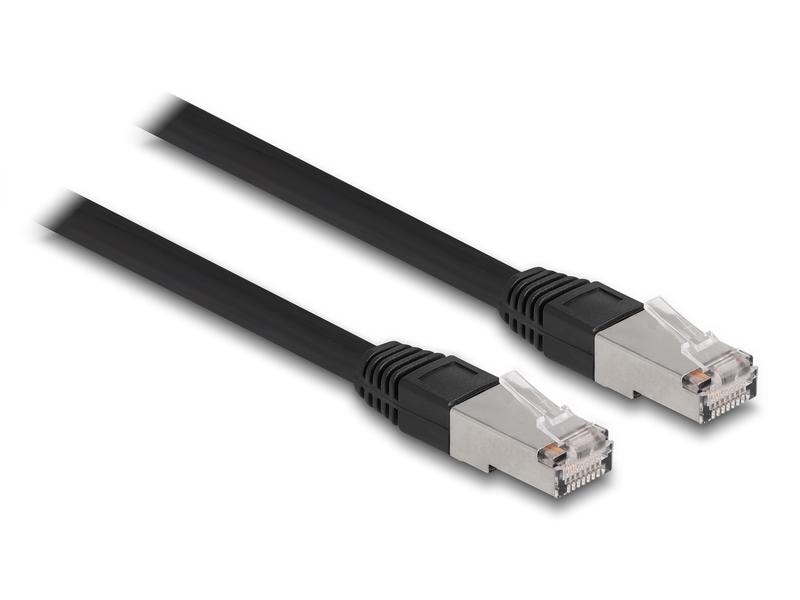 Delock Patchkabel Outdoor Cat 6A, S/FTP, 3 m, Schwarz Delock RJ45 Netzwerkkabel Cat.6A S/FTP PE Outdoor 3 m schwarz