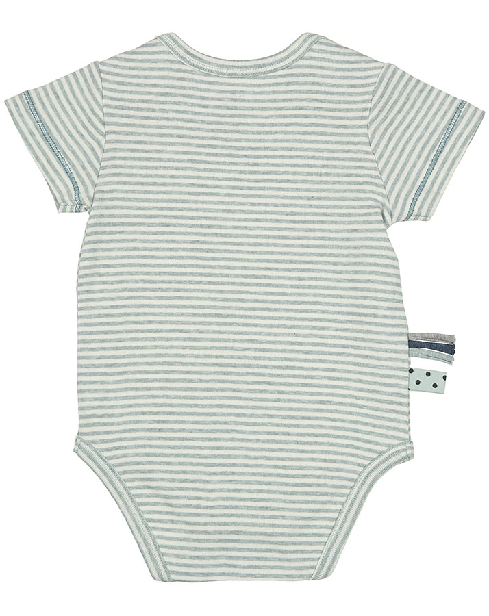 Kurzarm-Body AYLIN gestreift in mint melange