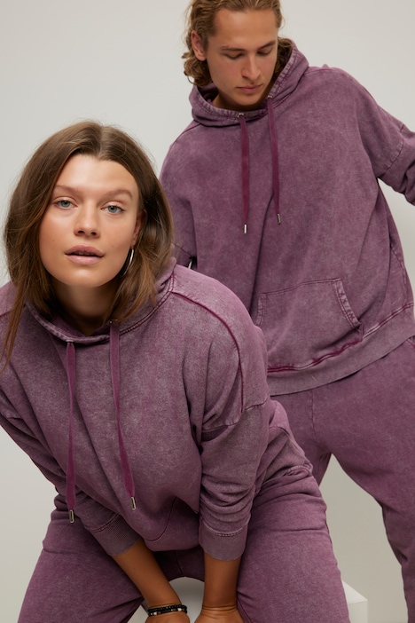 Hoodie, very oversized, Washing-Effekt, Kapuze, Langarm, Unisex