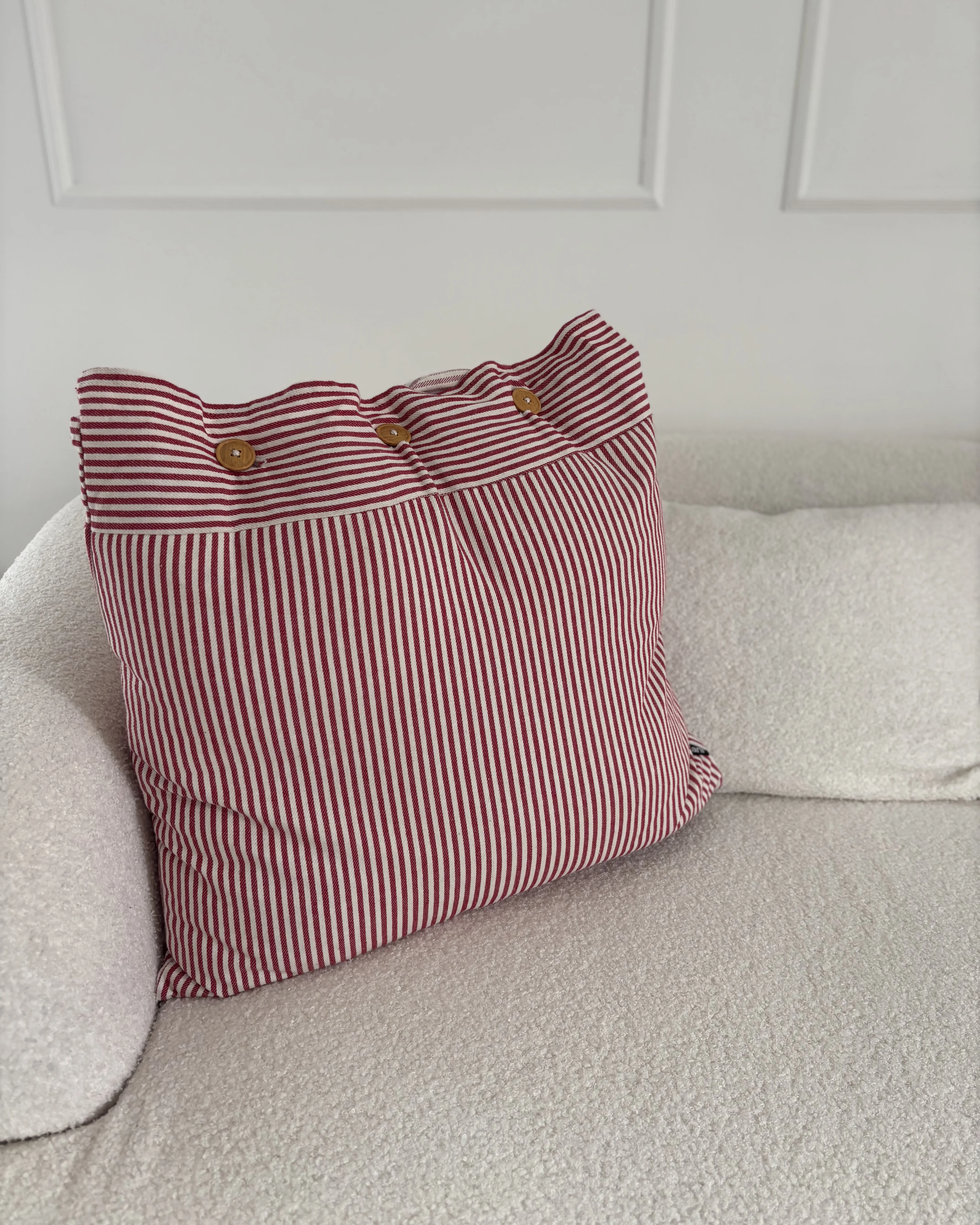Sierkussen AALITA Katoen 45 x 45 cm Rood gestreept