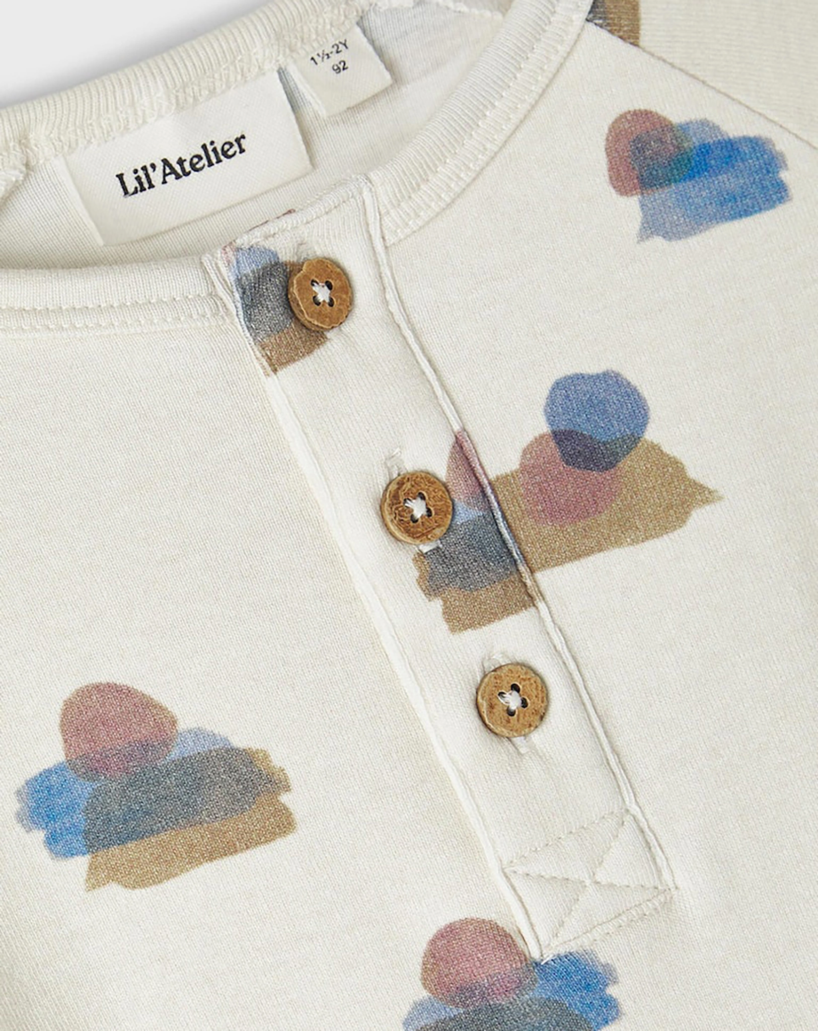 Henley-Langarmshirt NMMGEO in turtledove