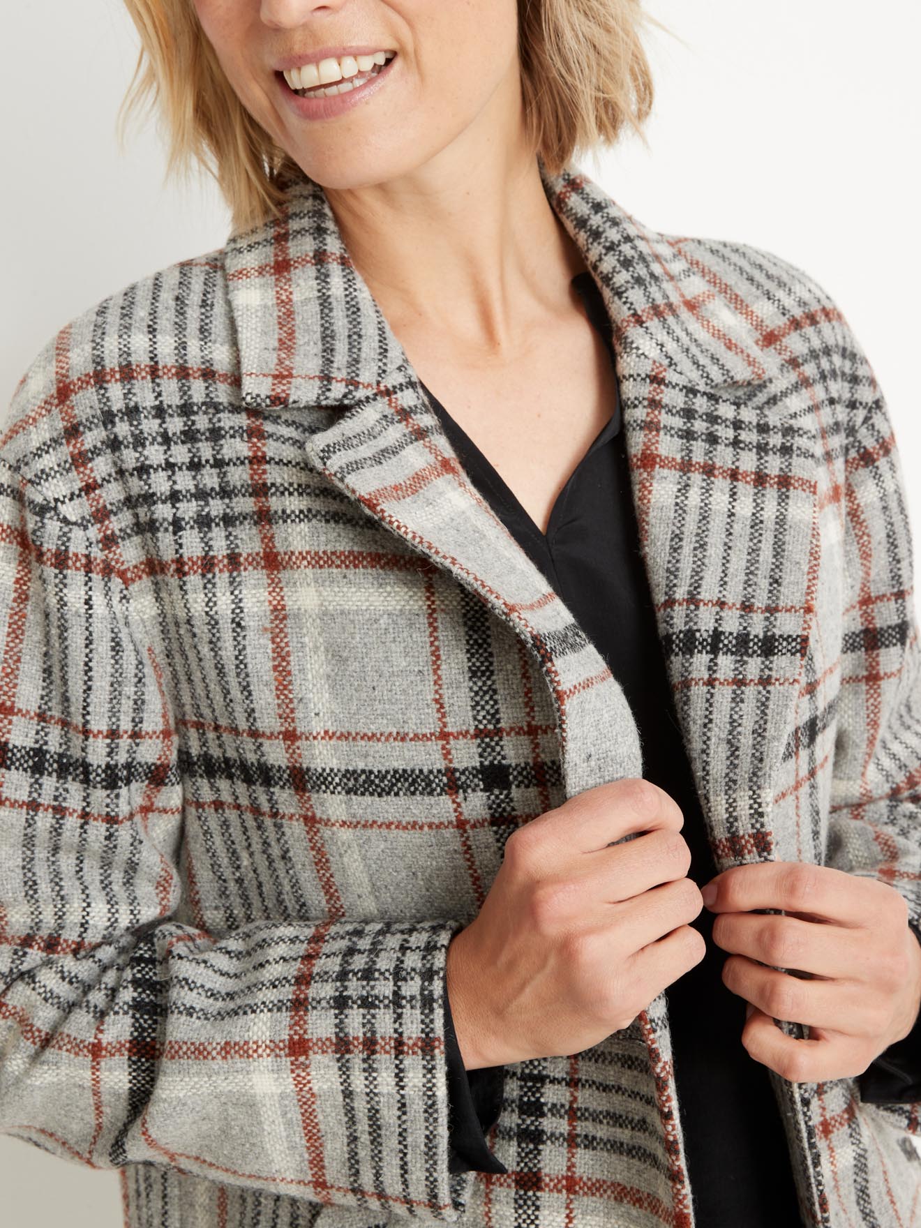 Manteau croisé 45% laine