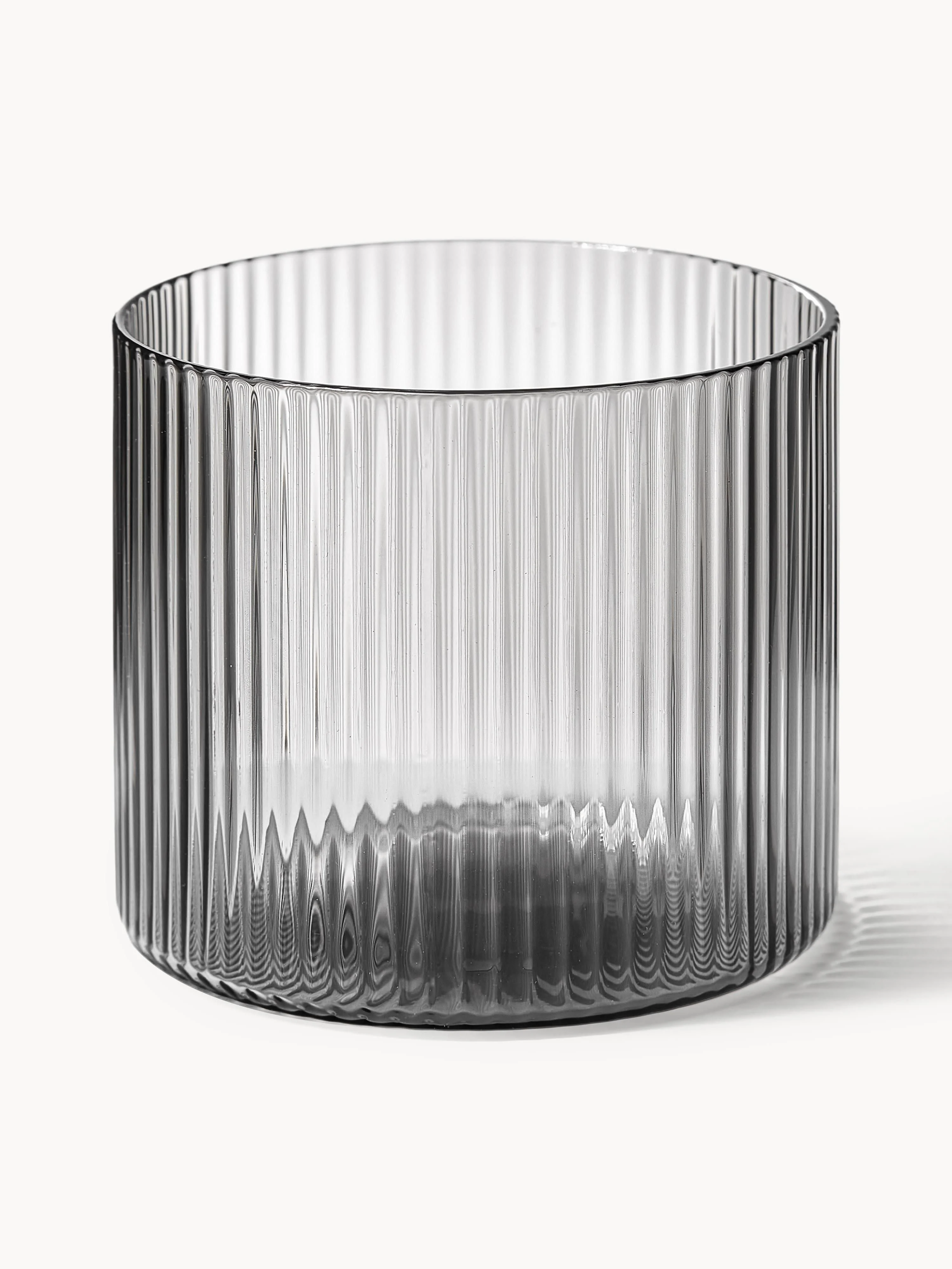 Mondgeblazen kleine waterkaraffen Ripple met waterglas, 2-delig