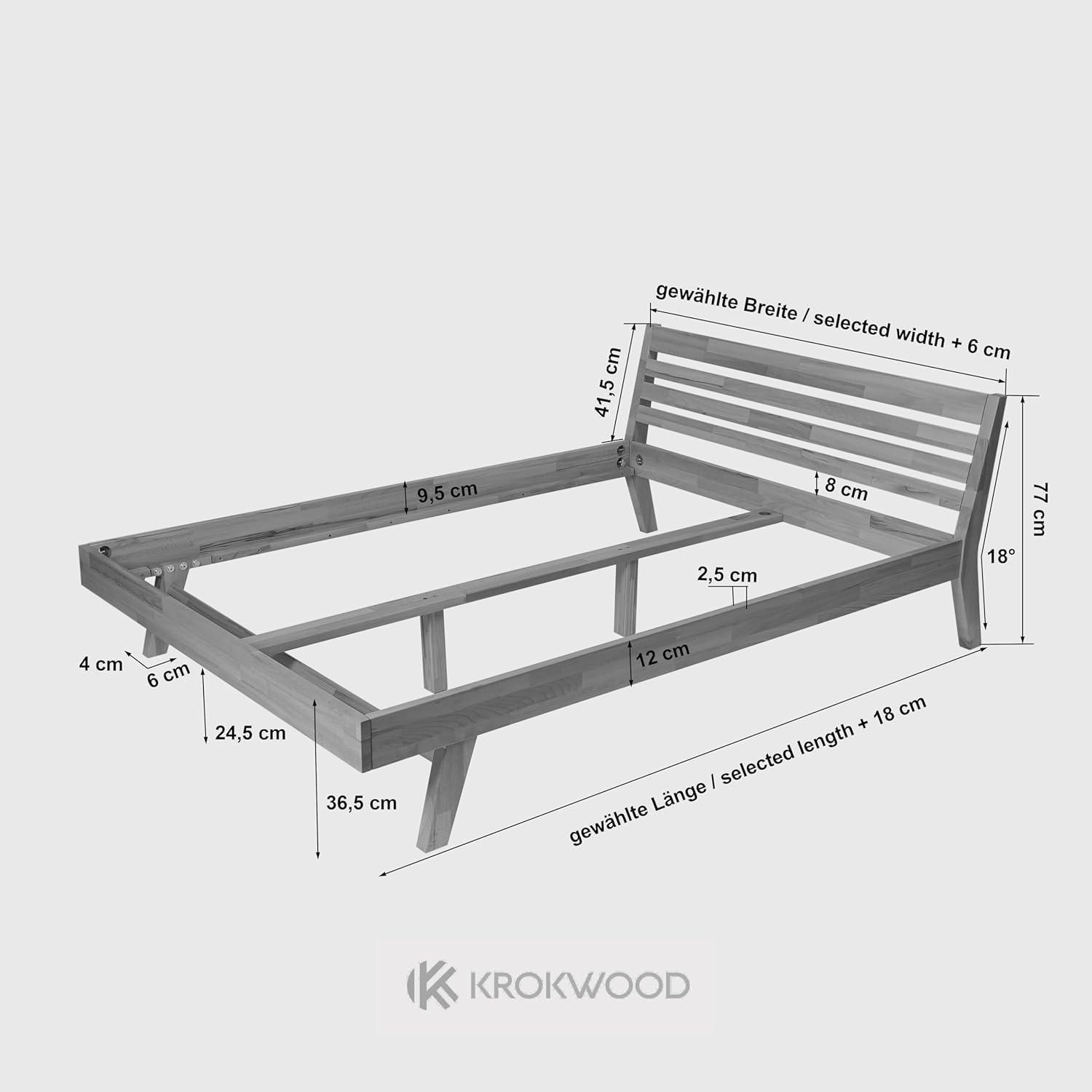Krok Wood Massivholzbett Mary in Buche (160x200 cm)
