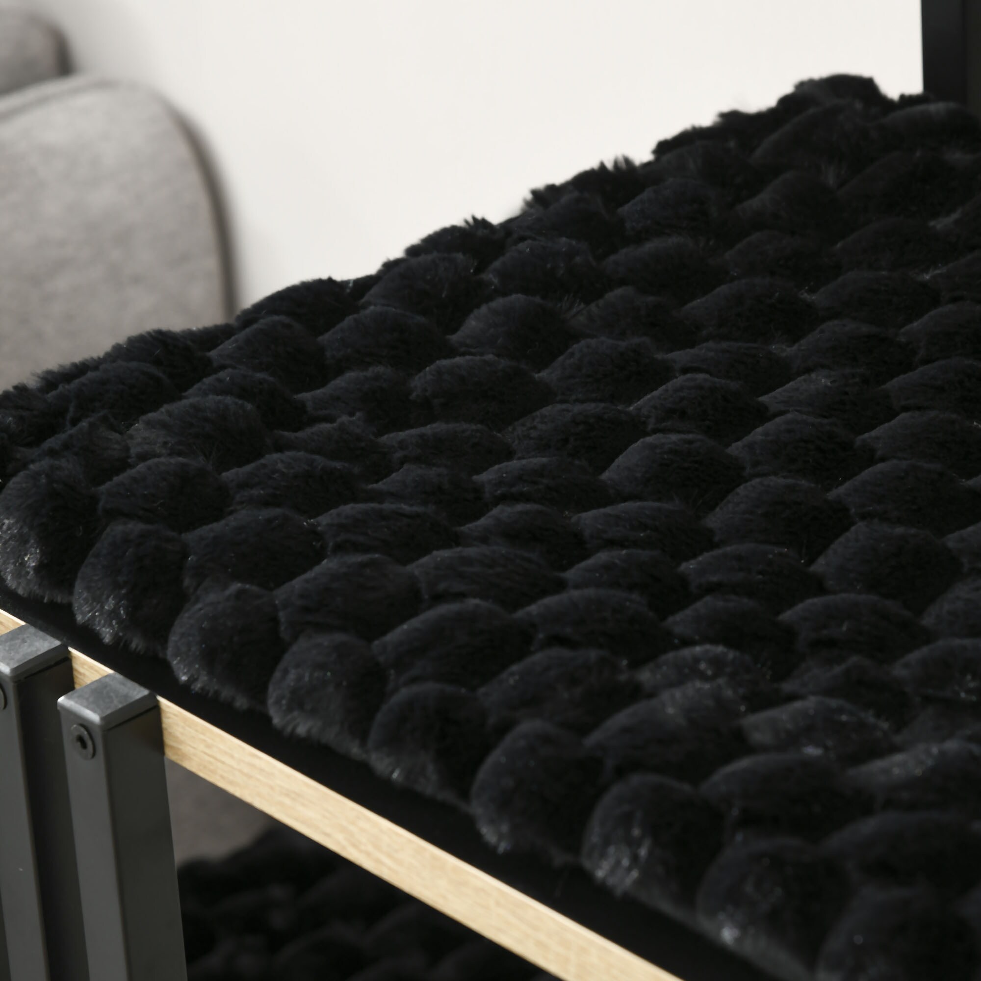 PawHut Kratzbaum mit Kissen und mehrere Ebenen schwarz 85L x 48B x 128H cm