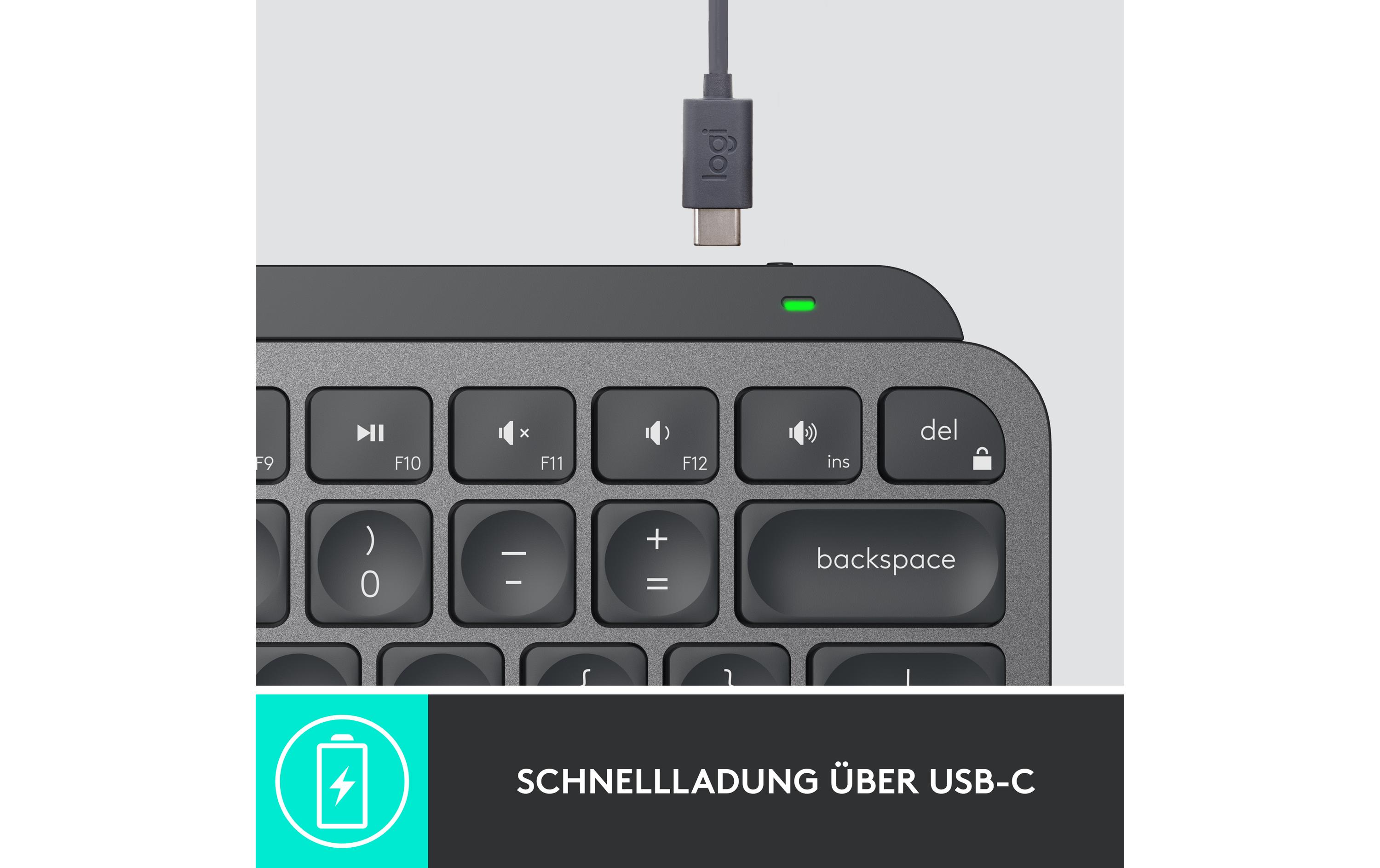 Tastatur MX Keys Mini for Business<br>Minimalistische kabellose Tastatur mit Tastenbeleuchtung und Logi Bolt Empfänger