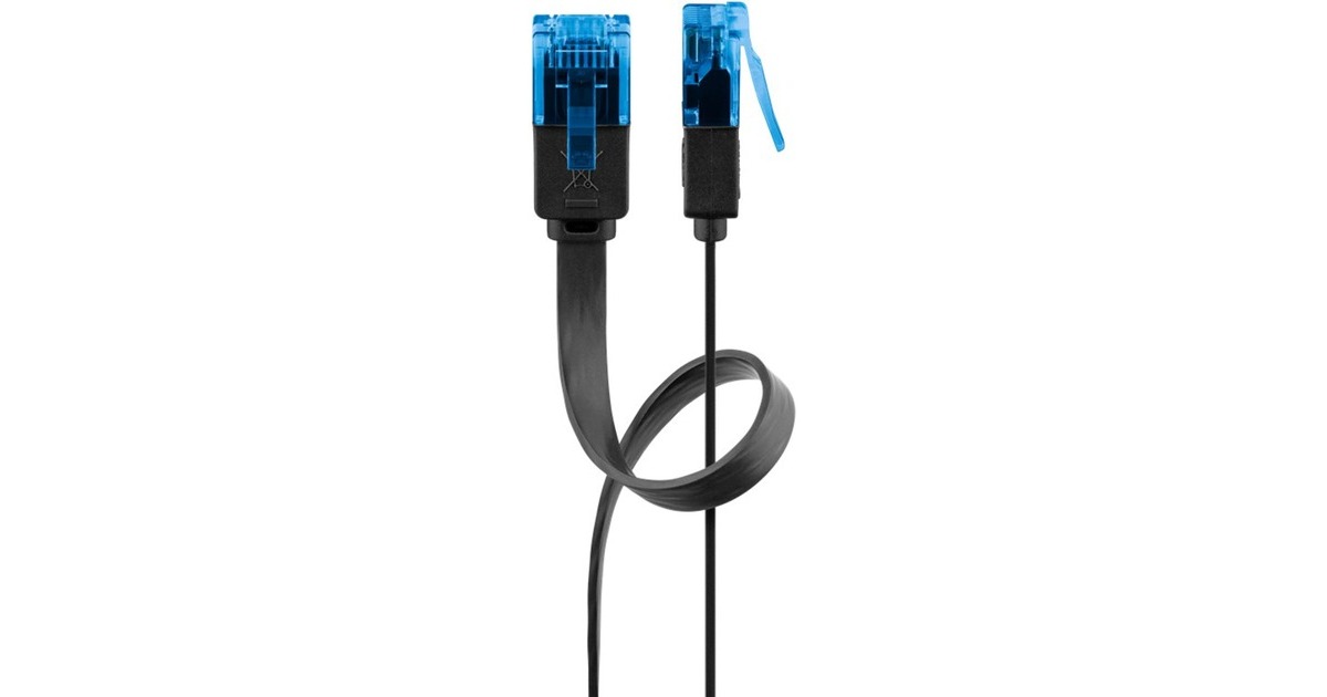 goobayCAT 6A U/UTP platte kabel  (Zwart, 20 meter)
